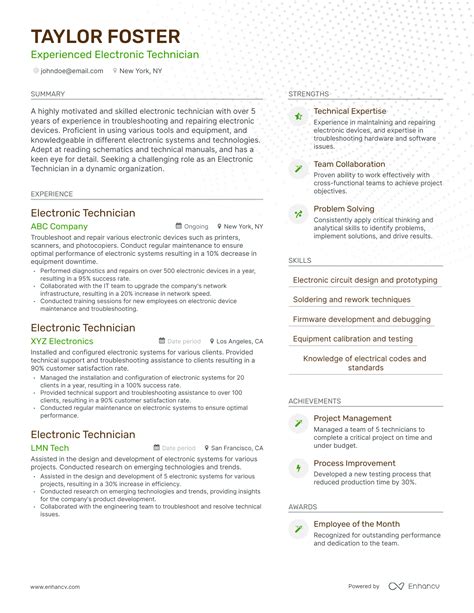 electronic technician resume examples|Electronic Technician Resume Sample & Guide .